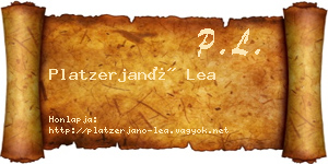 Platzerjanó Lea névjegykártya